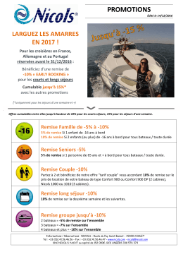 Promotions Décembre 2016 - Office de Tourisme du Canal Du Midi