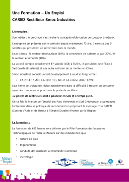 fiche descriptive CARED rectifieur Smoc Industries