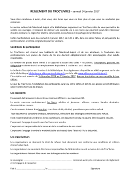 REGLEMENT DU TROC`LIVRES - ville de Montreuil