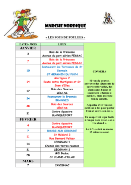 Calendrier 2017 marche nordique