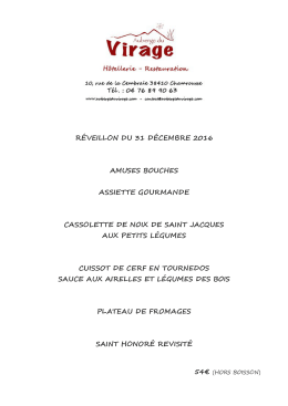 Menu du Réveillon