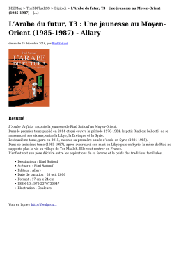 L`Arabe du futur, T3 : Une jeunesse au Moyen- Orient