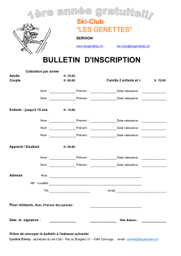 bulletin d`inscription