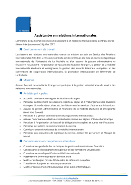 Assistant·e en relations internationales