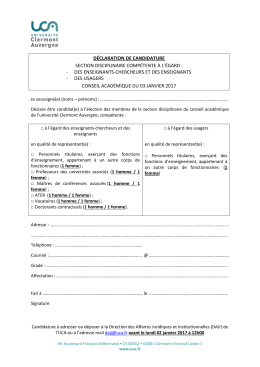 déclaration de candidature section disciplinaire compétente à