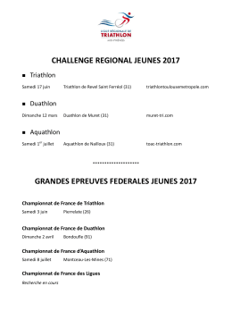 CHALLENGE REGIONAL JEUNES 2017 GRANDES EPREUVES