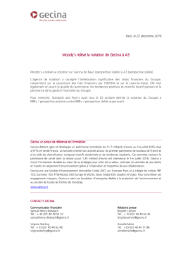 CP Gecina - Moody`s upgrade