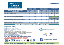 Nos tarifs de location