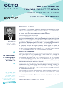 Page 1 OFFRE PUBLIQUE D`ACHAT D`ACCENTURE SUR OCTO