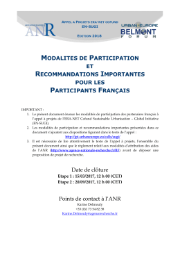 L`appel &agrave; projets