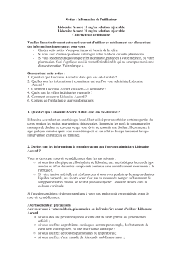 Notice : Information de l`utilisateur Lidocaine Accord 10 mg/ml