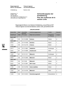 Verhandlungsplan der Zivilabteilung Plan des audiences de la