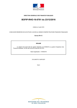 BOFIP-RHO-16-0761 du 23/12/2016 : Arr&ecirc;t&eacute; du 4 ao&ucirc;t 2016 relatif