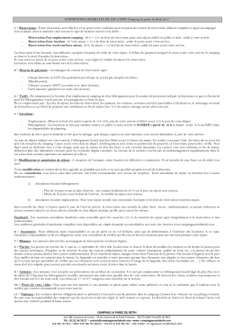 Conditions générales de location 2017