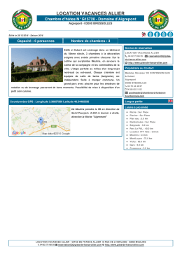 fiche itea 2016 - Gîtes de France Auvergne