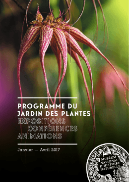 Programme du Jardin des Plantes janvier-avril 2017