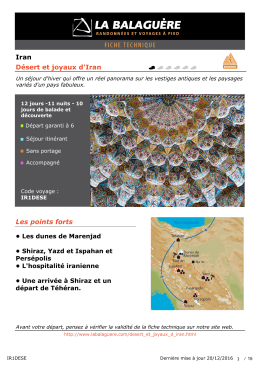 Iran D&eacute;sert et joyaux d`Iran Les points forts
