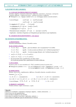 Introduction &agrave; la logique et aux ensembles