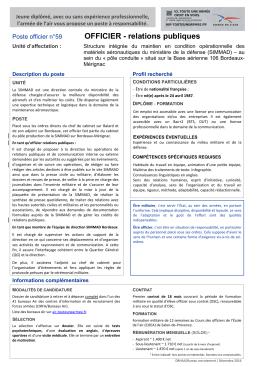 Poste 59 - officier relations publiques