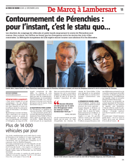 Contournement de P&eacute;renchies : pour l`instant, c`est le
