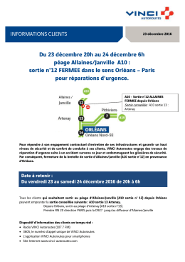 Du 23 décembre 20h au 24 décembre 6h péage