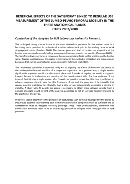 beneficial effects of the satisform® linked to regular use