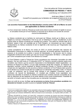 Les accords d`association et de libéralisation - curia
