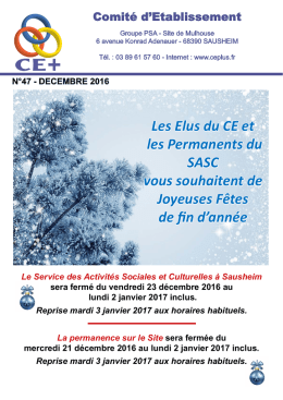 INFO N°47 - DECEMBRE 2016