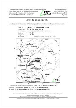 Communiqu&eacute; alerte LDG