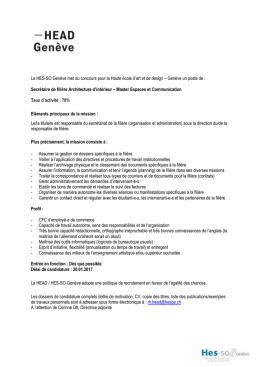 Un-e secrétaire de filière Architecture d`intérieur à - HES