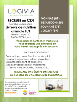 RECRUTE en CDI Livreurs de nutrition animale H/F