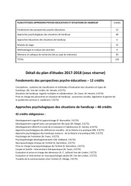 Approches psycho-&eacute;ducatives et situations de handicap