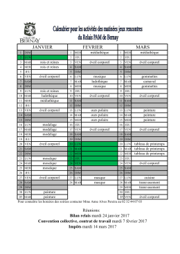 Pour découvrir / télécharger le calendrier des