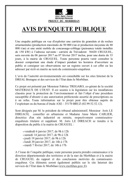 avis d`enqu&ecirc;te publique