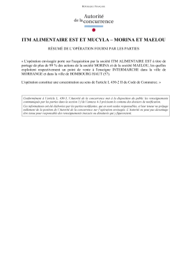 itm alimentaire est et mucyla – morina et maelou