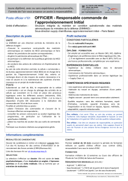 Poste officier n°61 OFFICIER - Responsable