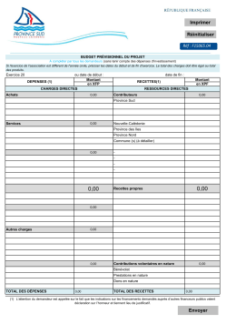 F15065.04 - Budget pr&eacute;visionnel du projet