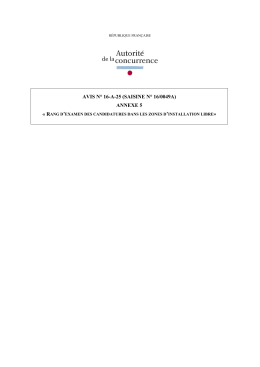 AVIS N&deg; 16-A-25 (SAISINE N&deg; 16/0049A) ANNEXE 5