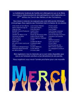 29&egrave;me &eacute;dition du Forum des M&eacute;tiers et des Formations