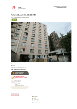 Fiche r&eacute;sidence BOULOGNE DOME
