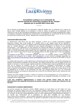 Consultation publique sur la demande de permis exclusif de