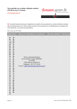 la liste des bureaux de douane TVR