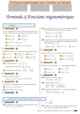 Fonctions trigonom&eacute;triques