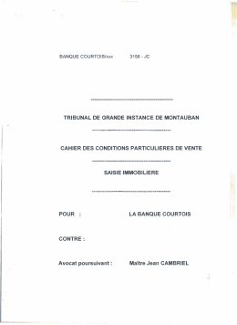 cahier des conditions de la vente