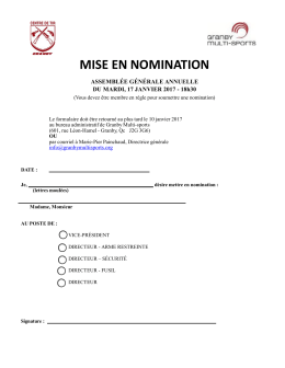 Mise en nomination - Club de tir Granby