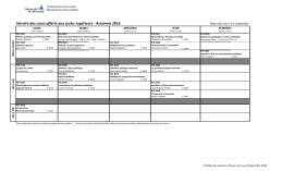 Horaire des cours offerts aux cycles sup&eacute;rieurs