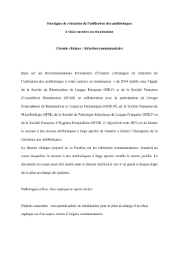 Stratégies de réduction de l`utilisation des antibiotiques à