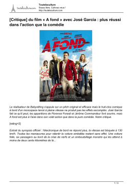 [Critique] du film « A fond » avec José Garcia : plus