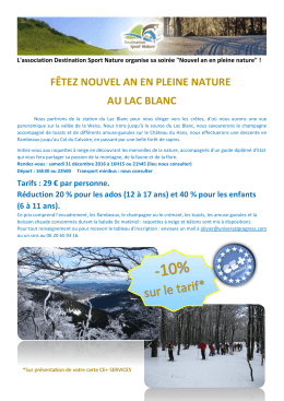 f&ecirc;tez nouvel an en pleine nature au lac blanc