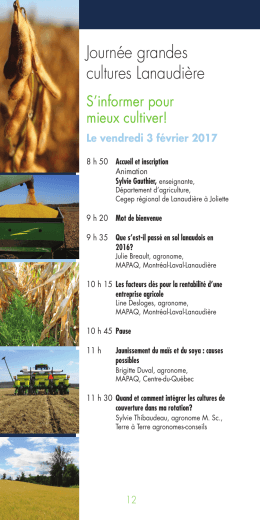Journ&eacute;e grandes cultures Lanaudi&egrave;re
